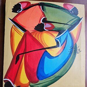 Jamaican Caribbean Painting on canvas colorful